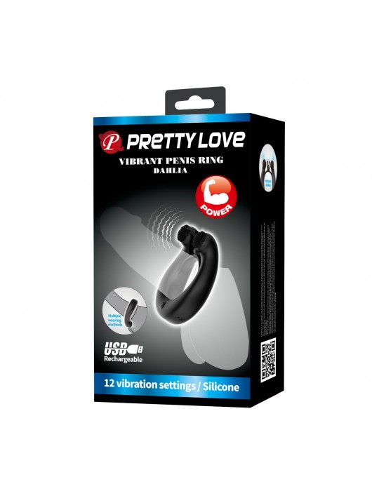 Черное эрекционное кольцо Dahlia с 2 стимулирующими щеточками - Baile - в Северске купить с доставкой