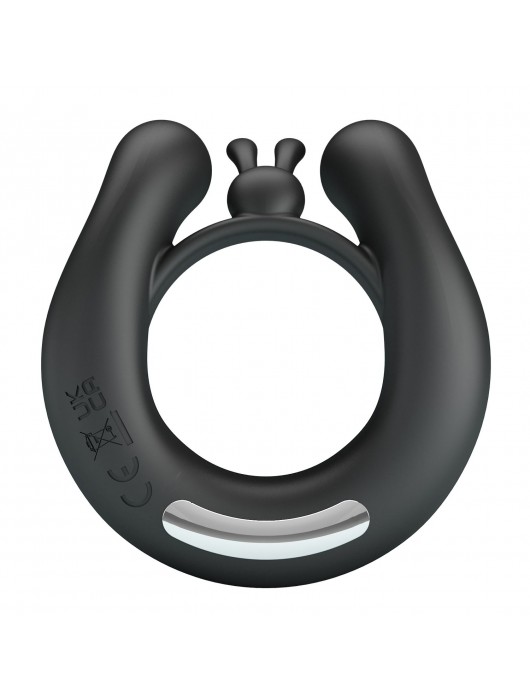 Черное эрекционное кольцо Dahlia с 2 стимулирующими щеточками - Baile - в Северске купить с доставкой