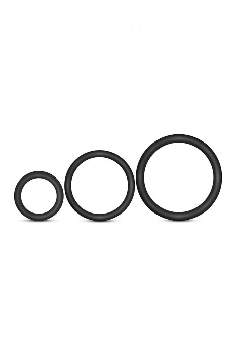 Набор из 3 черных эрекционных колец Cock Ring Set - Blush Novelties - в Северске купить с доставкой