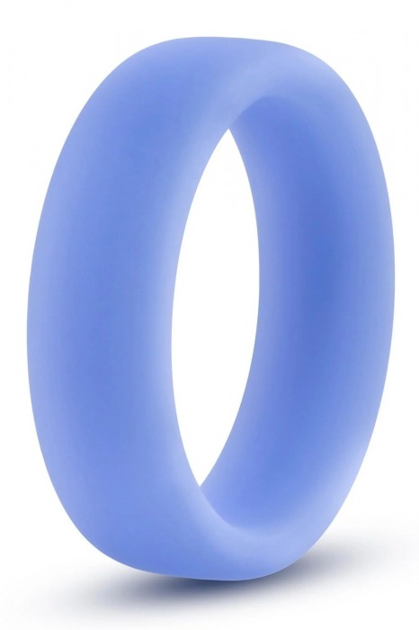 Голубое люминесцентное кольцо Silicone Glo Cock Ring - Blush Novelties - в Северске купить с доставкой