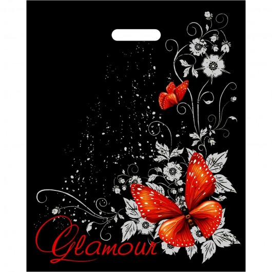 Черный пакет Glamour с вырубной ручкой (38х47 см) - Сима-Ленд - купить с доставкой в Северске