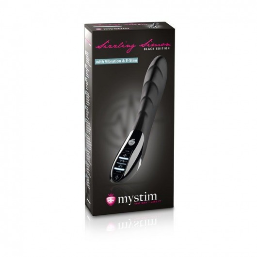 Вибратор с электростимуляцией Sizzling Simon Black Edition - 27 см. - MyStim - купить с доставкой в Северске