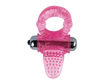 Эрекционное кольцо с вибростимулятором клитора в форме язычка - Baile - в Северске купить с доставкой