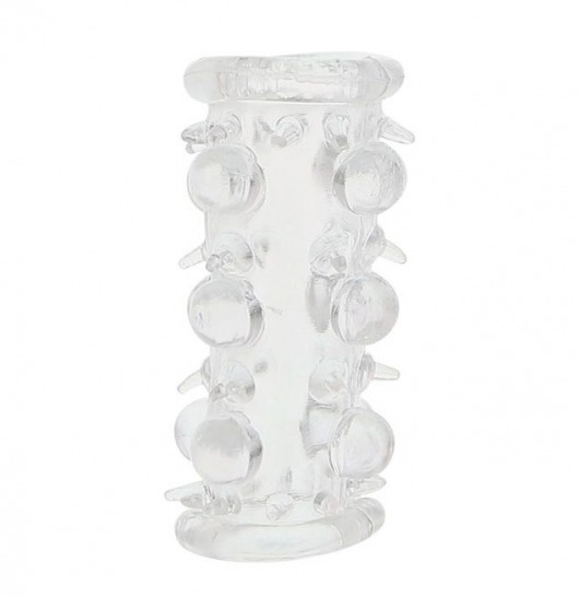 Прозрачная насадка на пенис с шипами и бугорками JELLY JOY LUST CLUSTER CLEAR - Dream Toys - в Северске купить с доставкой
