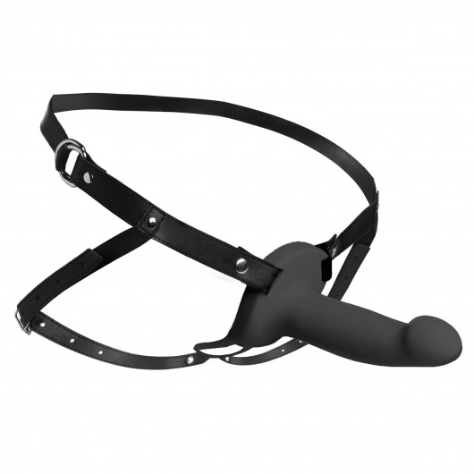 Черный полый страпон с вибрацией 2’’ Erection 28X Smooth Vibrating Silicone Penis Sheath - XR Brands - купить с доставкой в Северске