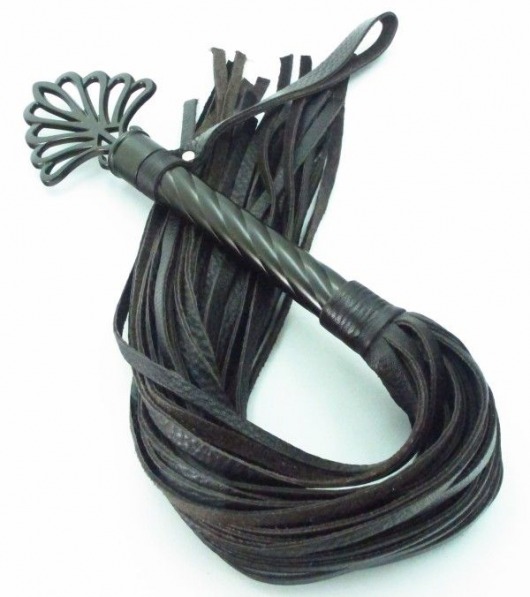 Длинная плеть с рукоятью цвета шоколада - 66 см. - БДСМ Арсенал - купить с доставкой в Северске
