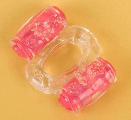 Прозрачное виброкольцо с двумя вибропульками - Toyfa Basic - в Северске купить с доставкой