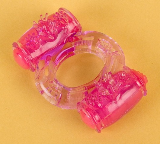 Фиолетовое виброкольцо с двумя вибропульками - Toyfa Basic - в Северске купить с доставкой