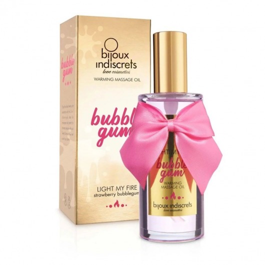 Разогревающее массажное масло Light My Fire Bubble Gum с ароматом бабл-гам - 100 мл. - Bijoux Indiscrets - купить с доставкой в Северске