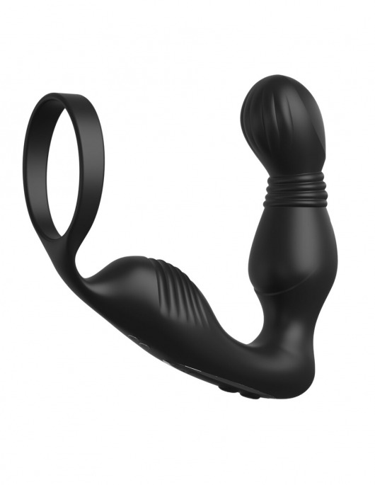 Черный вибростимулятор простаты с эрекционным кольцом Ass-Gasm Pro P-Spot Milker - Pipedream - в Северске купить с доставкой