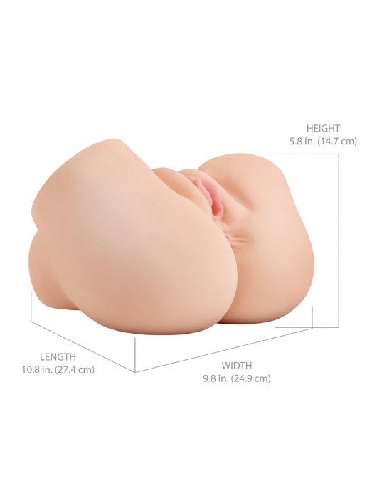 Телесный мастурбатор-полуторс с вибрацией и эффектом всасывания Back That Ass Up - Pipedream - в Северске купить с доставкой