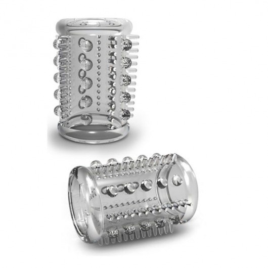 Прозрачная насадка с шипами и шишечками STAY HARD COCK SLEEVE 03 CLEAR - Blush Novelties - в Северске купить с доставкой