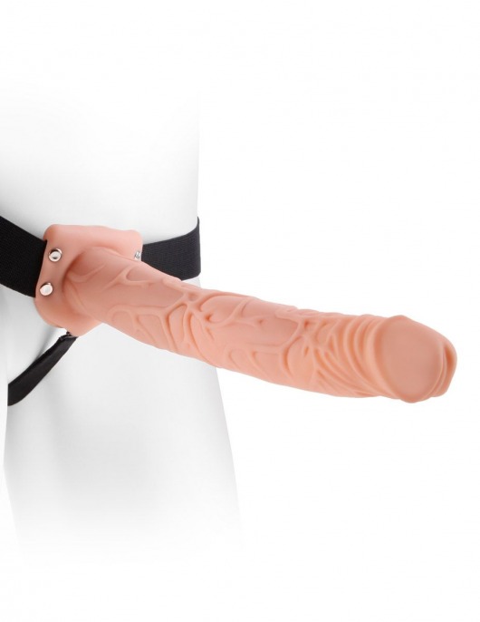 Фаллопротез телесного цвета Hollow Strap-On - 29 см. - Pipedream - купить с доставкой в Северске
