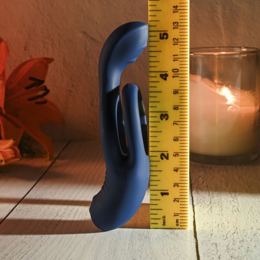 Синее эрекционное виброкольцо с двойным подхватом мошонки Ring Around The Rosy - Zero Tolerance - в Северске купить с доставкой