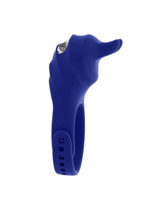 Синее эрекционное виброкольцо с клиторальной подушечкой и пультом ДУ Adjustable Fun Ring - Zero Tolerance - в Северске купить с доставкой