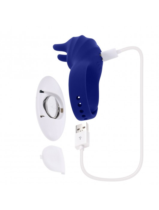 Синее эрекционное виброкольцо с клиторальной подушечкой и пультом ДУ Adjustable Fun Ring - Zero Tolerance - в Северске купить с доставкой