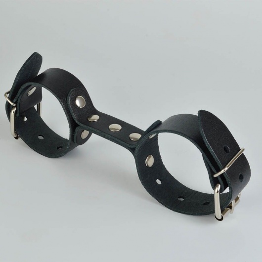 Черные кожаные наручники-фиксатор - Sitabella - купить с доставкой в Северске