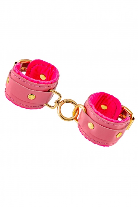 Розовые двуслойные кожаные оковы - Pecado - купить с доставкой в Северске