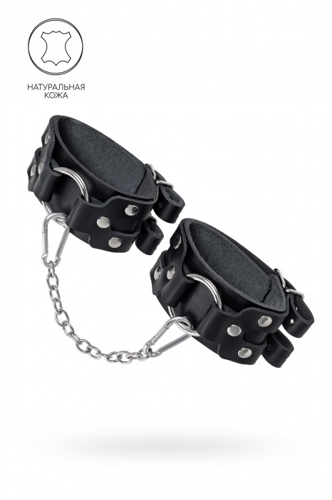 Черные кожаные оковы с двумя ремешками - Pecado - купить с доставкой в Северске