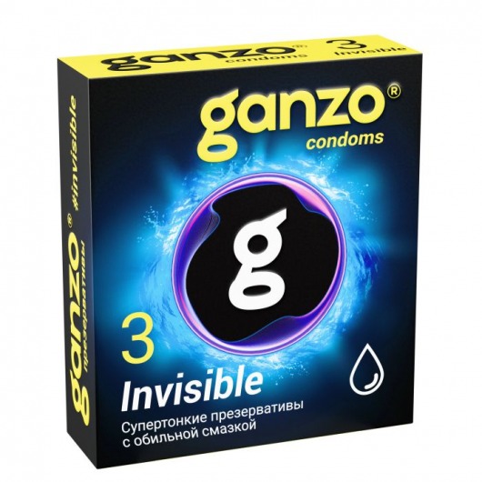 Супертонкие презервативы Ganzo Invisible - 3 шт. - Ganzo - купить с доставкой в Северске