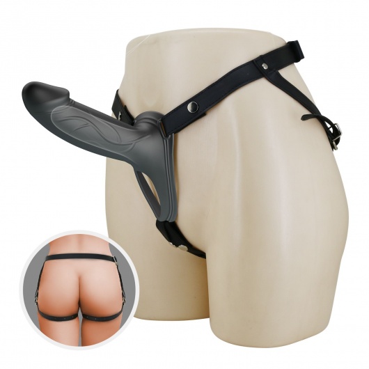 Черный полый мужской страпон London - 16,8 см. - Baile - купить с доставкой в Северске