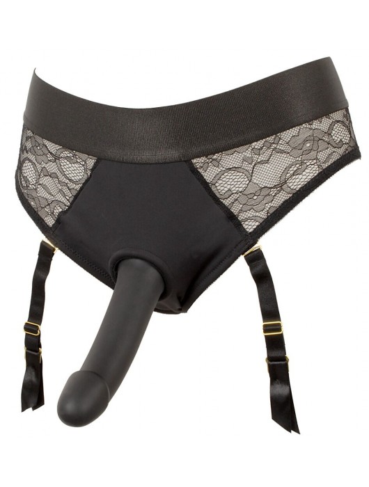 Черный женский страпон Strap-on Set: трусики и насадка - Orion - купить с доставкой в Северске