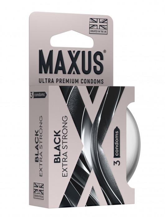 Черные утолщенные презервативы MAXUS Extra Strong с железным кейсом - 3 шт. - Maxus - купить с доставкой в Северске