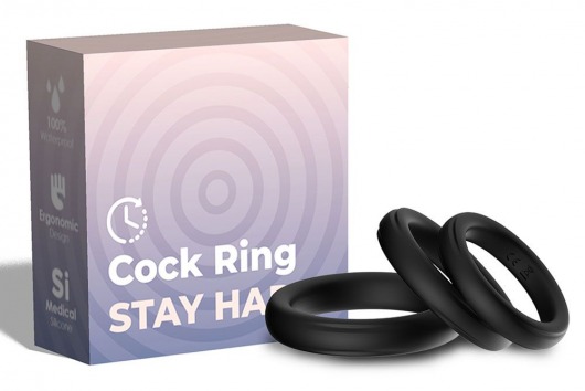Набор из 3 черных эрекционных колец Stay Hard - Boys of Toys - в Северске купить с доставкой