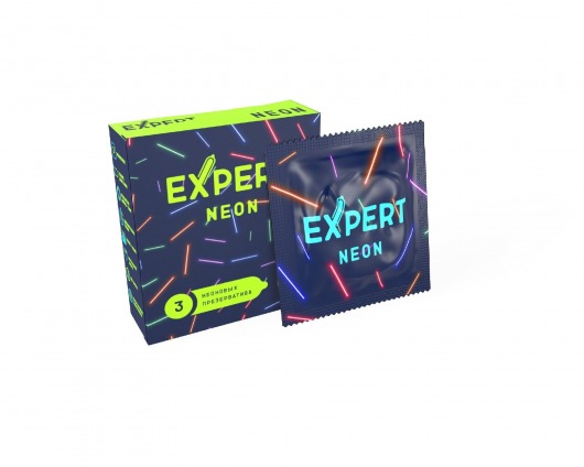 Светящиеся в темноте презервативы Expert Neon - 3 шт. - Expert - купить с доставкой в Северске