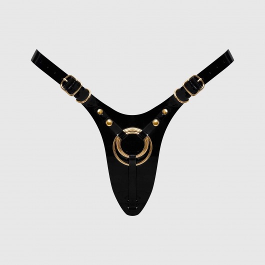 Черный пояс для фиксации насадок Strap-On-Me Leatherette Harness Fabulous - Strap-on-me - купить с доставкой в Северске