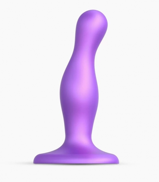 Фиолетовая насадка Strap-On-Me Dildo Plug Curvy size S - Strap-on-me - купить с доставкой в Северске