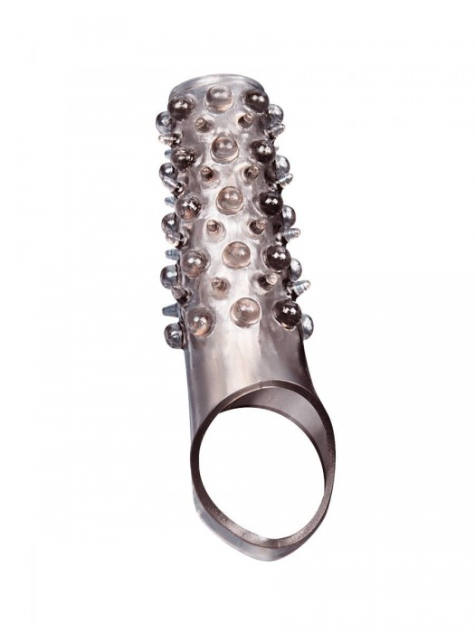 Дымчатая насадка на пенис с шипами и выпуклостями - 12 см. - Sex Expert - в Северске купить с доставкой