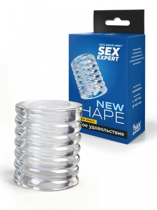 Прозрачная сквозная насадка на пенис с ребрышками - Sex Expert - в Северске купить с доставкой