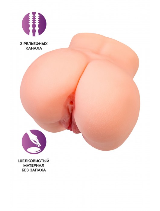 Реалистичный мастурбатор в форме попки с двумя любовными входами - No Name - в Северске купить с доставкой