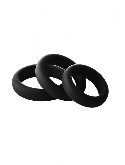 Набор из 3 черных эрекционных колец Smooth Silicone Cockring Pack - Dream Toys - в Северске купить с доставкой