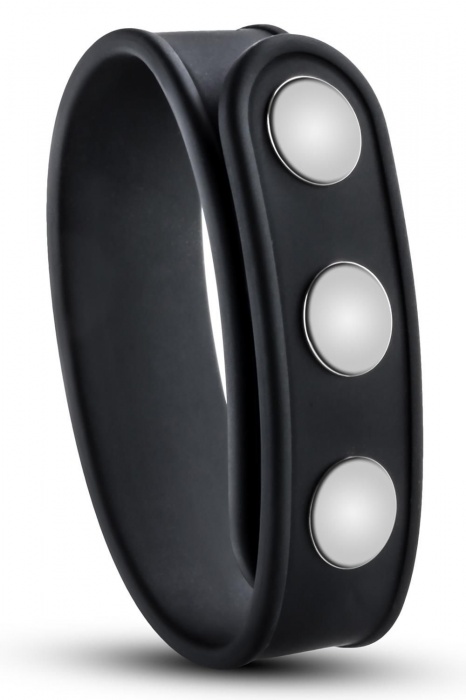 Черное эрекционное кольцо на кнопках - Blush Novelties - в Северске купить с доставкой