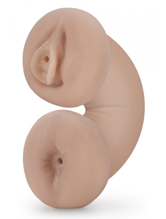 Телесный люминесцентный двусторонний мастурбатор Tasha - Blush Novelties - в Северске купить с доставкой