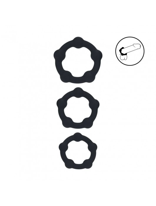 Набор из 3 эрекционных колец Beaded Silicone Cockring Set - Shots Media BV - в Северске купить с доставкой