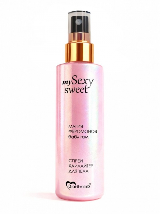 Спрей хайлайтер для тела Sexy Sweet с ароматом бабл-гам, шиммером и феромонами - 200 мл. -  - Магазин феромонов в Северске