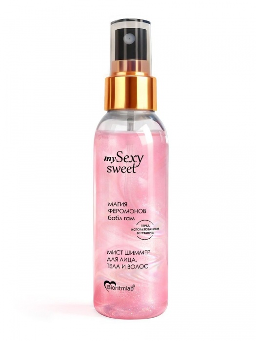 Мист для лица, тела и волос Sexy Sweet с ароматом бабл-гам, шиммером и феромонами - 95 мл. -  - Магазин феромонов в Северске