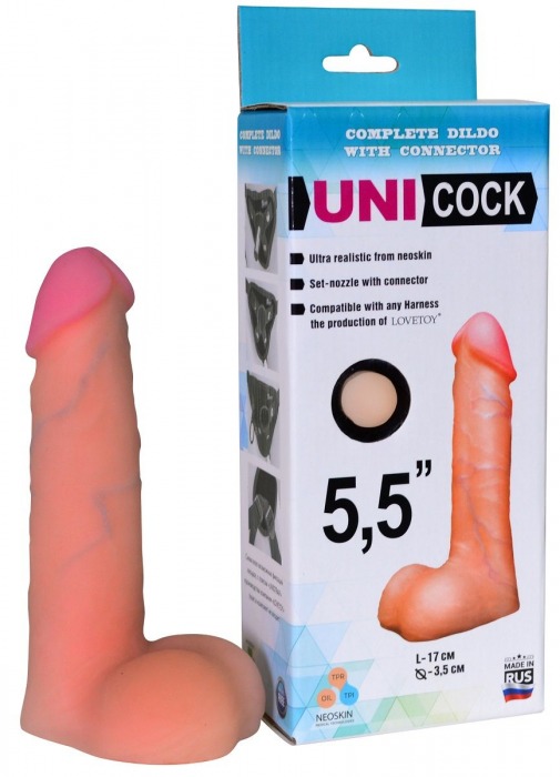 Фаллическая насадка Харнесс UNICOCK 5,5  - 17 см. - LOVETOY (А-Полимер) - купить с доставкой в Северске