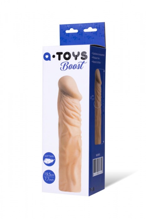Насадка с ярко выраженной головкой и рельефным стволом - 19 см. - A-toys - в Северске купить с доставкой