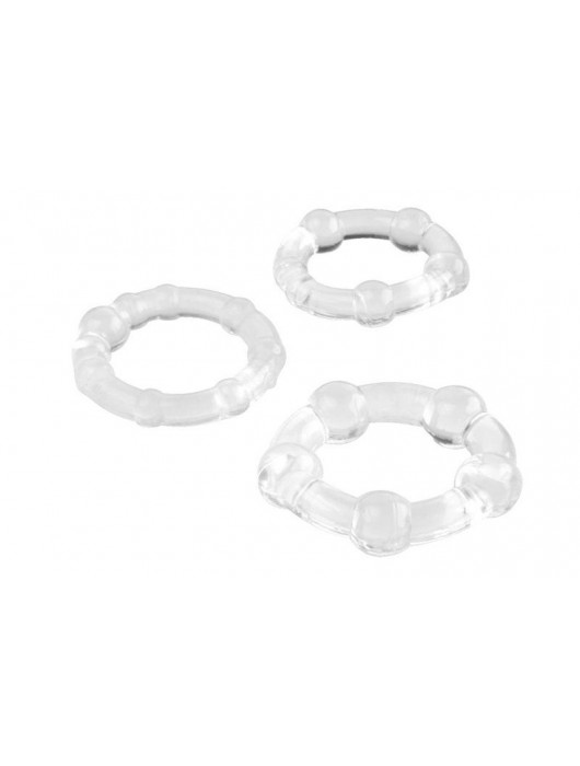 Набор из 3 прозрачных эрекционных колец с разным рельефом - A-toys - в Северске купить с доставкой