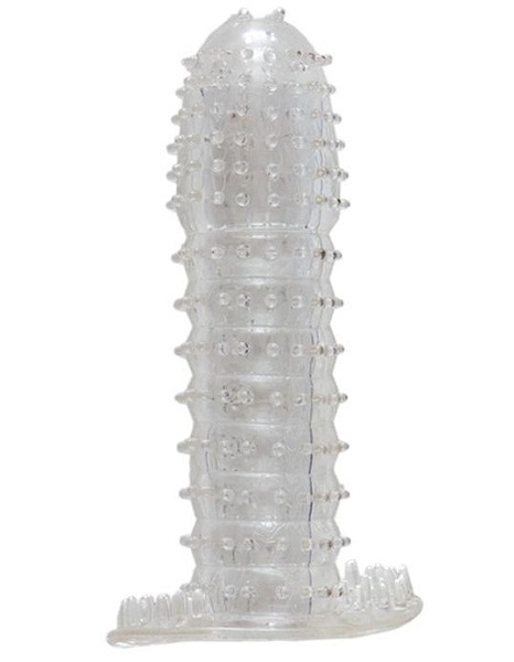 Гелевая прозрачная насадка c шипами - 12 см. - Toyfa Basic - в Северске купить с доставкой