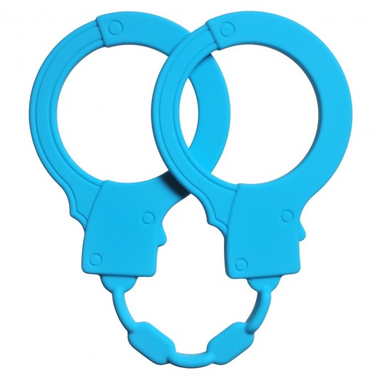 Голубые силиконовые наручники Stretchy Cuffs Turquoise - Lola Games - купить с доставкой в Северске