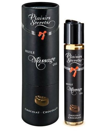 Массажное масло с ароматом шоколада Huile de Massage Gourmande Chocolat - 59 мл. - Plaisir Secret - купить с доставкой в Северске