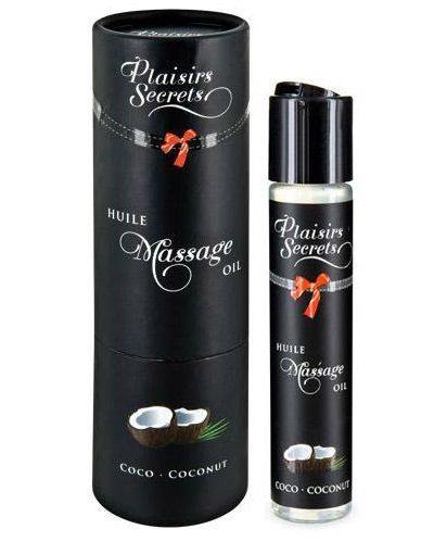Массажное масло с ароматом кокоса Huile de Massage Gourmande Coco - 59 мл. - Plaisir Secret - купить с доставкой в Северске