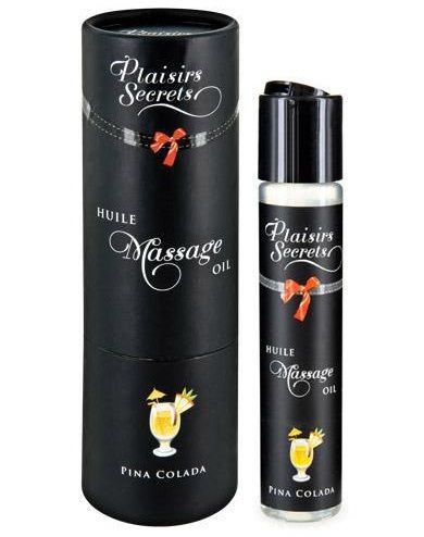 Массажное масло с ароматом пина колады Huile de Massage Gourmande Pina Colada - 59 мл. - Plaisir Secret - купить с доставкой в Северске