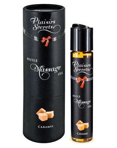 Массажное масло с ароматом карамели Huile de Massage Gourmande Caramel - 59 мл. - Plaisir Secret - купить с доставкой в Северске