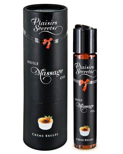 Массажное масло с ароматом крем брюле Huile de Massage Gourmande Creme Brulée - 59 мл. - Plaisir Secret - купить с доставкой в Северске